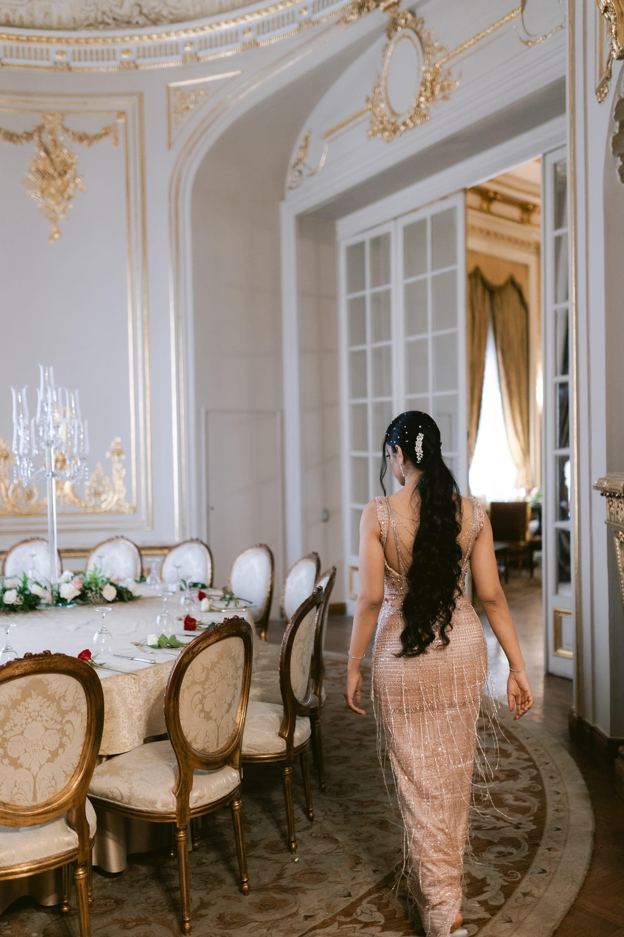 The ballroom — A palace, candlelit.